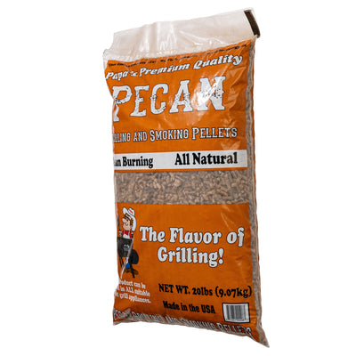 Papa's Premium Hardwood Blend Grill and Smoker Wood Pellets, Pecan, 20 Pounds