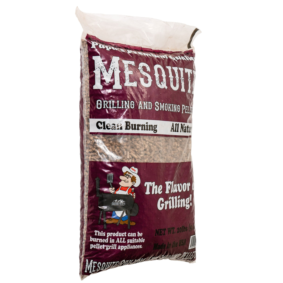 Papa's Premium Hardwood Blend Grill and Smoker Wood Pellets, Mesquite, 20 Pounds