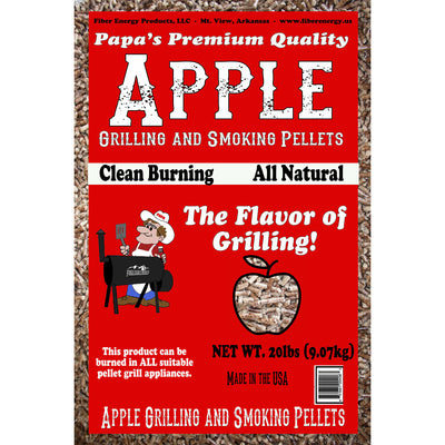 Papa's Premium Apple Wood Grilling Smoking Pellets with Low Ash Red & White Oak