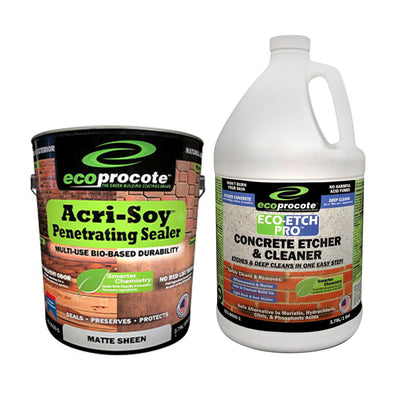 EcoProCote Acri Soy Wood Floor & Concrete Sealer & Eco-Etch Pro Etcher & Cleaner - VMInnovations