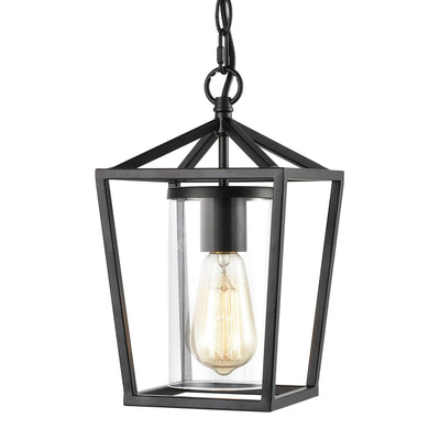 JEENKAE Modern Farmhouse Hanging Kitchen Lantern Lamp with Chain, Black (3 Pack) - VMInnovations