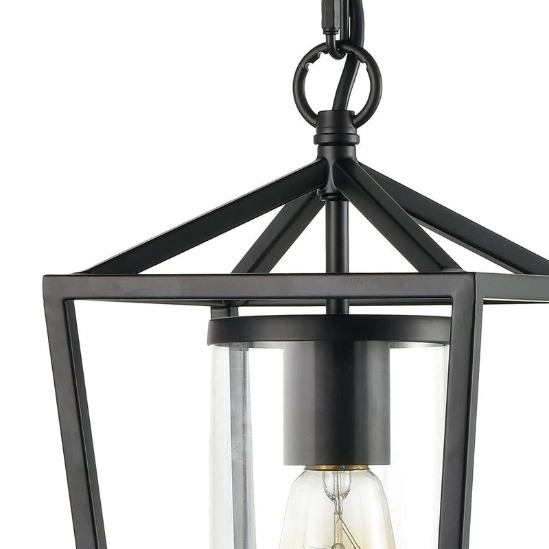 JEENKAE Modern Hanging Lantern Lamp with Chain for Kitchens, Black (Used)