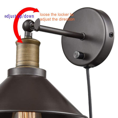 CLAXY Indoor 2 in 1 Industrial Light with Adjustable Wall Sconce, 2-Pack, Bronze