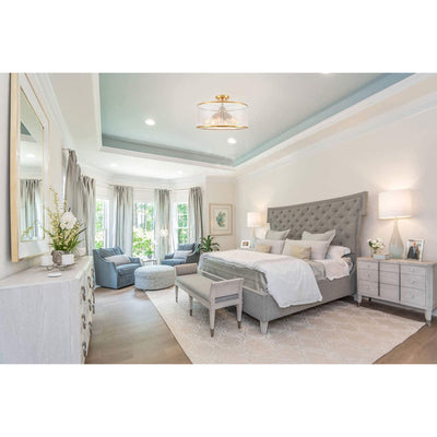 HYDELITE Modern Drum Organza Semi Flush Mount Ceiling Light Chandelier(Open Box) - VMInnovations
