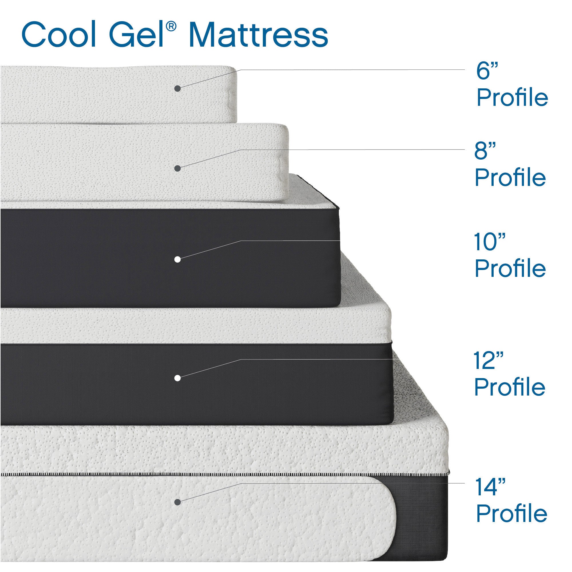 Classic Brands 12 Inch Tall Cool Gel Memory Foam Medium Firm Mattress, King