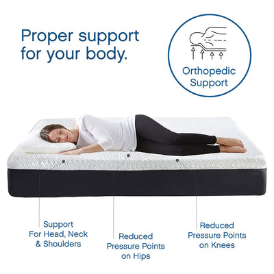 Classic Brands 10 Inch Tall Cool Gel Memory Foam Medium Firm Mattress, Queen
