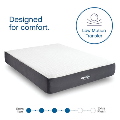 Classic Brands 10 Inch Tall Cool Gel Memory Foam Medium Firm Mattress, Queen