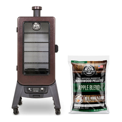 Pit Boss Copperhead 3 Series Wood Vertical Smoker & 40 Lb Bag Applewood Pellets