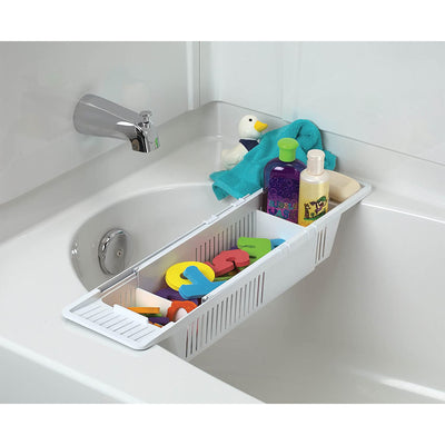 KidCo S372 Plastic Bath Tub Storage Basket and Toy Organizer for Babies, White