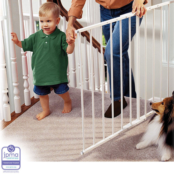 KidCo G2000 Safeway Top of Stairs Quick Release Baby Gate, 42.5 x 30.5 In, White