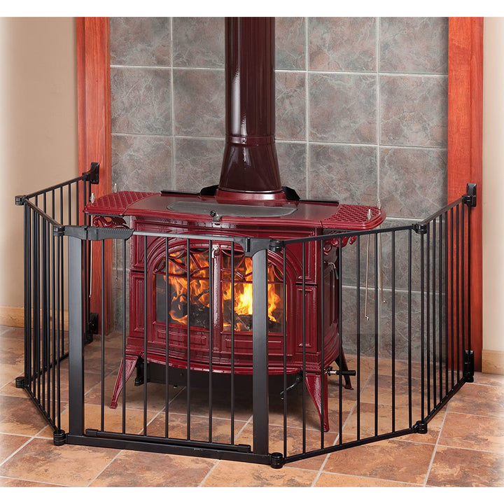 KidCo Custom Fit Auto Closing HearthGate Baby or Fireplace Gate Enclosure, Black