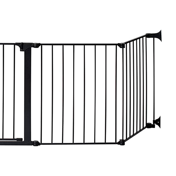 KidCo Custom Fit Auto Closing HearthGate Baby or Fireplace Gate Enclosure, Black