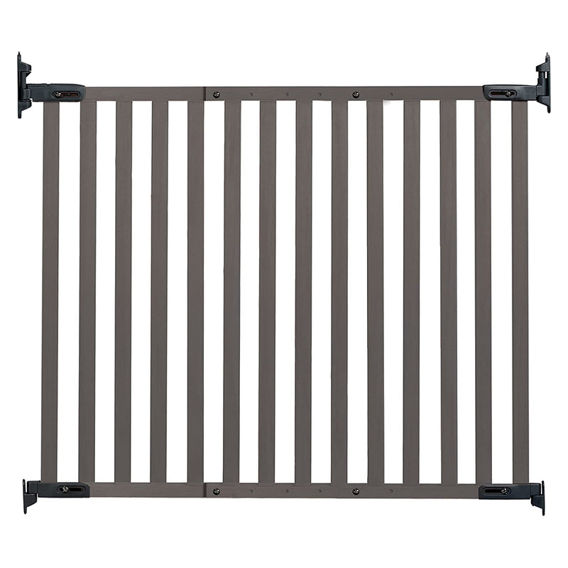 Angle Mount Safeway Stair Top Quick Release Bamboo Baby Pet Gate, Gray (Used)