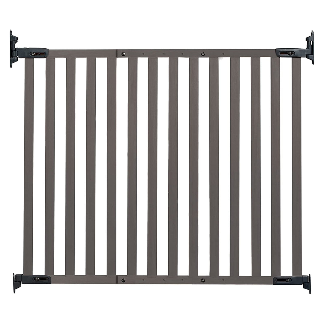 Angle Mount Safeway Stair Top Quick Release Bamboo Baby Pet Gate, Gray (Used)