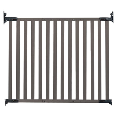 Angle Mount Safeway Stair Top Quick Release Bamboo Baby Pet Gate, Gray (Used) - VMInnovations