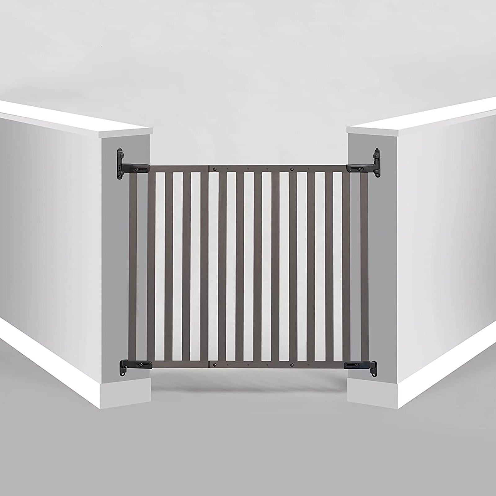 KidCo Angle Mount Stair Top Quick Release Bamboo Baby Pet Gate, Gray (For Parts) - VMInnovations