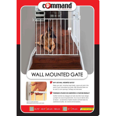 Command Pet Products PG5200 Wall Mounted Gate for Pets, 24.75-42.5 Inches, White - VMInnovations