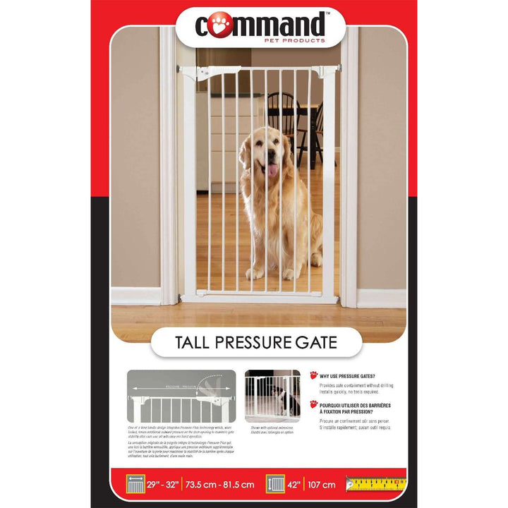Command Pet Products Tall Pressure Gate for Pets, 42 x 32 Inches, White (Used) - VMInnovations