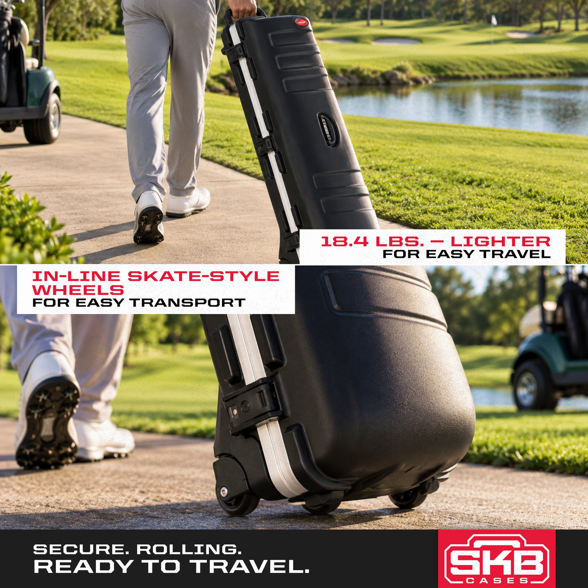 SKB Cases ATA Staff Pro XL Hard Plastic Storage Wheeled Cart Golf Travel Case