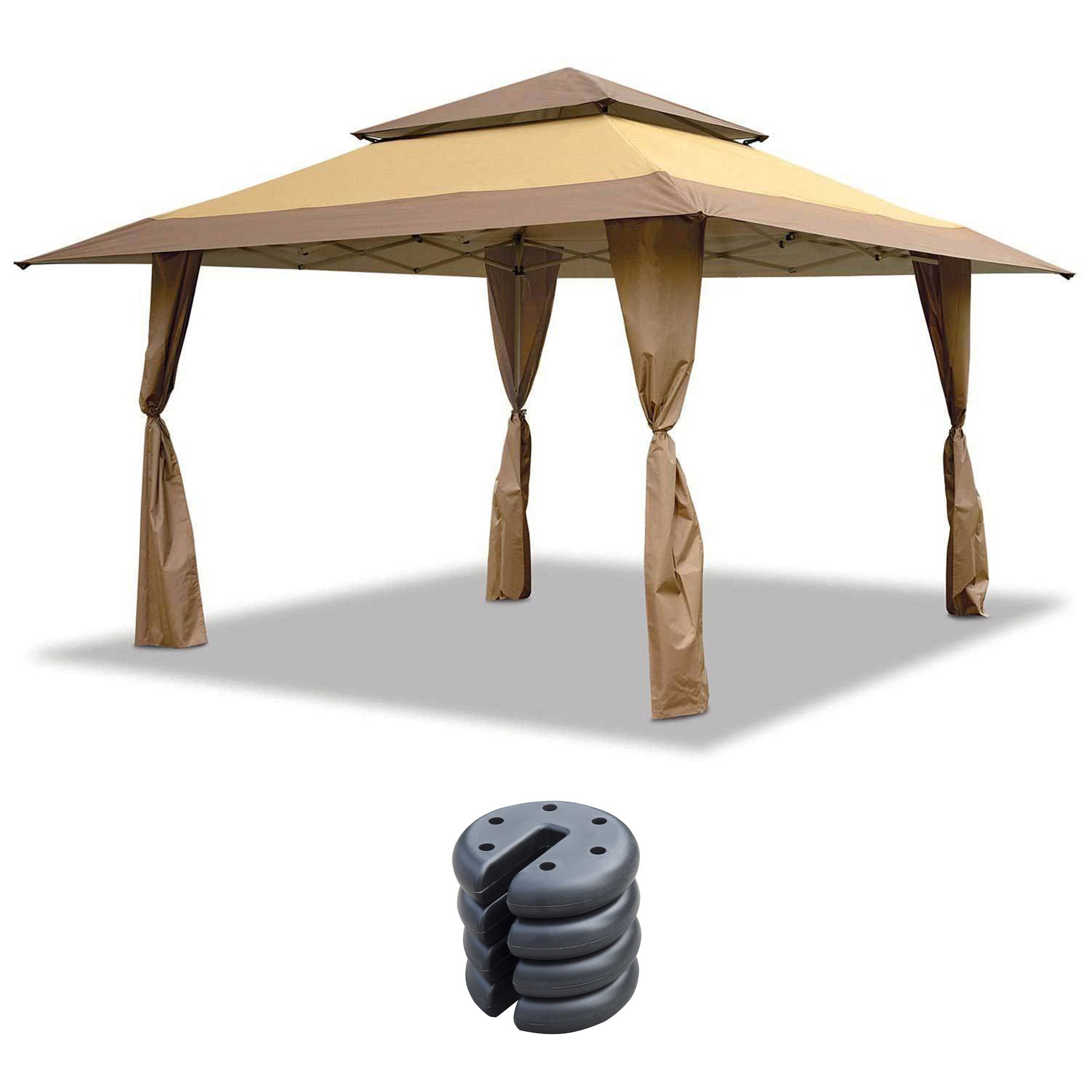 Z-Shade 13 x 13 Foot Gazebo Instant Shade Canopy & Leg Weight Plates, Set of 4