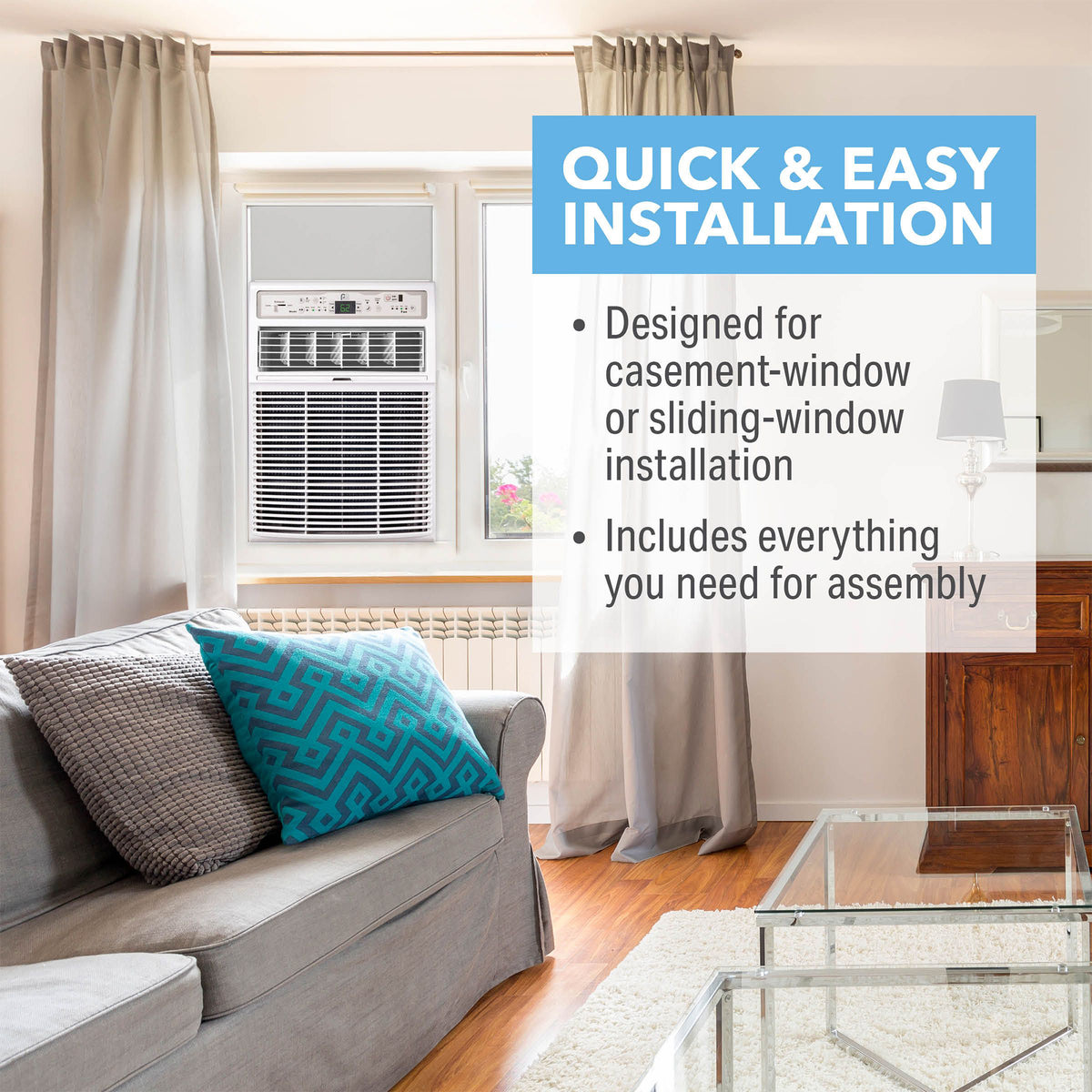 Perfect Aire 10,000 BTU Slider Air Conditioner w/ Remote, 450 Square Feet (Used)