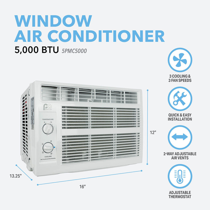 Perfect Aire 5000 BTU Window Air Conditioner with Controllable Temperature Dials