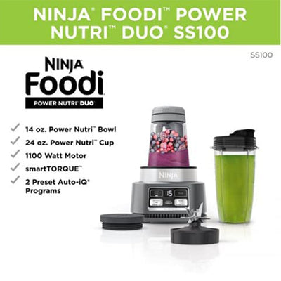 Ninja Foodi SS100 Smoothie Bowl Maker with Ninja Nutri Ninja Guide Cookbook