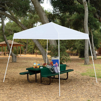 Z-Shade 10 x 10 Ft Push Button Instant Canopy, White & 5 Pound Weights, Set of 4