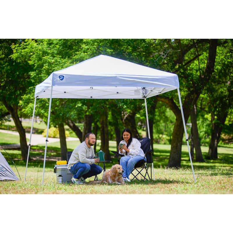 Z-Shade 10 x 10 Ft Push Button Instant Canopy, White & 5 Pound Weights, Set of 4