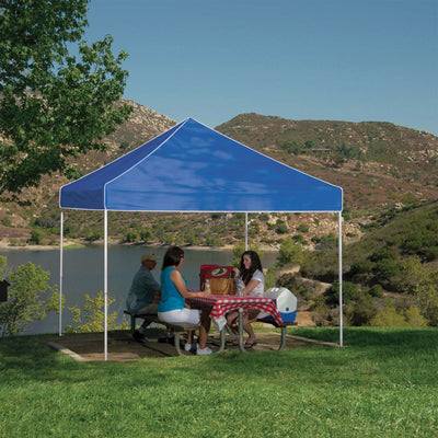 Z-Shade 10 x 10 Ft Everest Instant Canopy, Blue & 5 Pound Weights, Set of 4