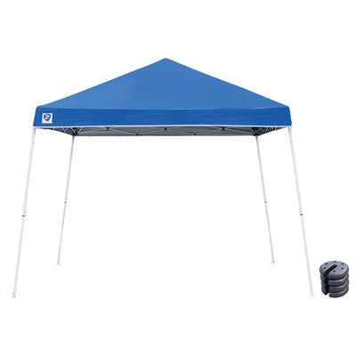 Z-Shade 10 x 10 Ft Horizon Instant Canopy, Blue & 5 Pound Leg Weights, Set of 4