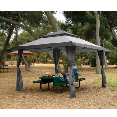 Z-Shade 13 x 13 Foot Instant Gazebo Canopy, Gray & 5 Pound Leg Weight, Set of 4