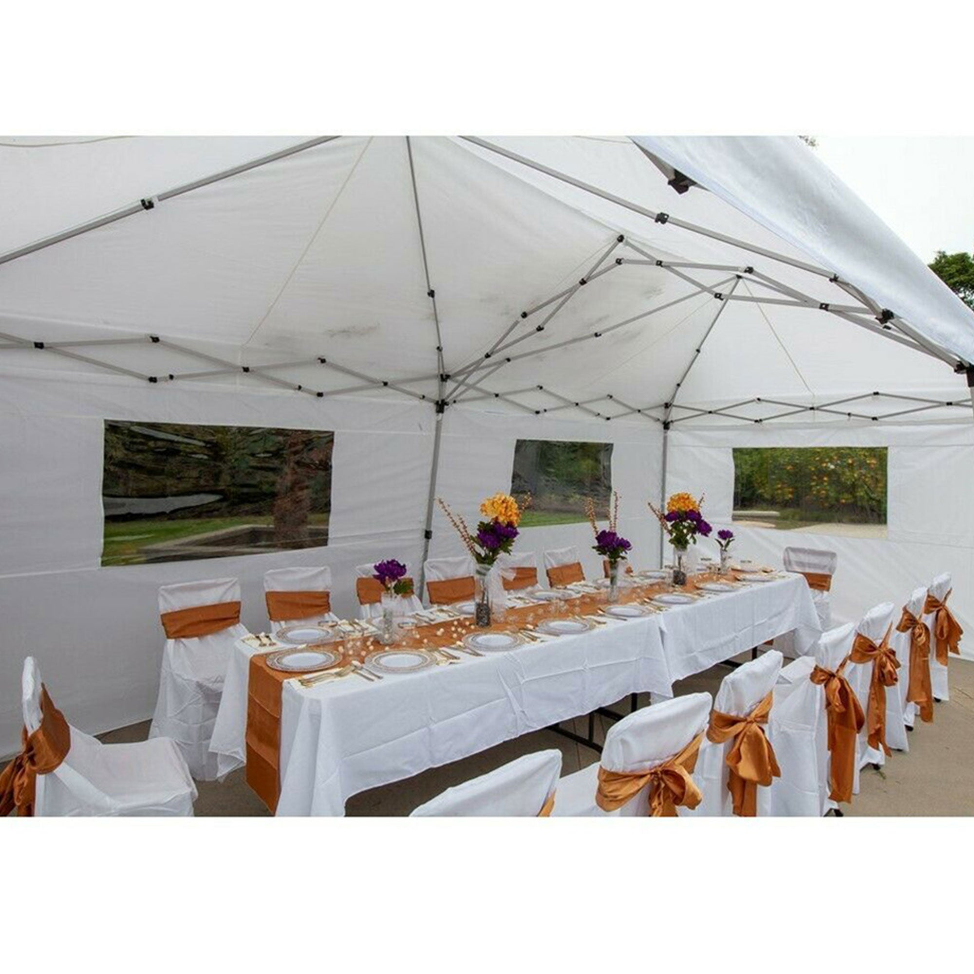 Z-Shade 20 by 10 Foot Instant Canopy Tent, White & 5 Pound Leg Weights, Set of 4