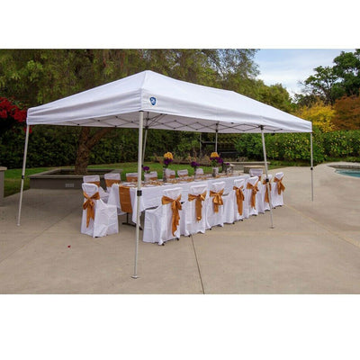 Z-Shade 20 by 10 Foot Instant Canopy Tent, White & 5 Pound Leg Weights, Set of 4
