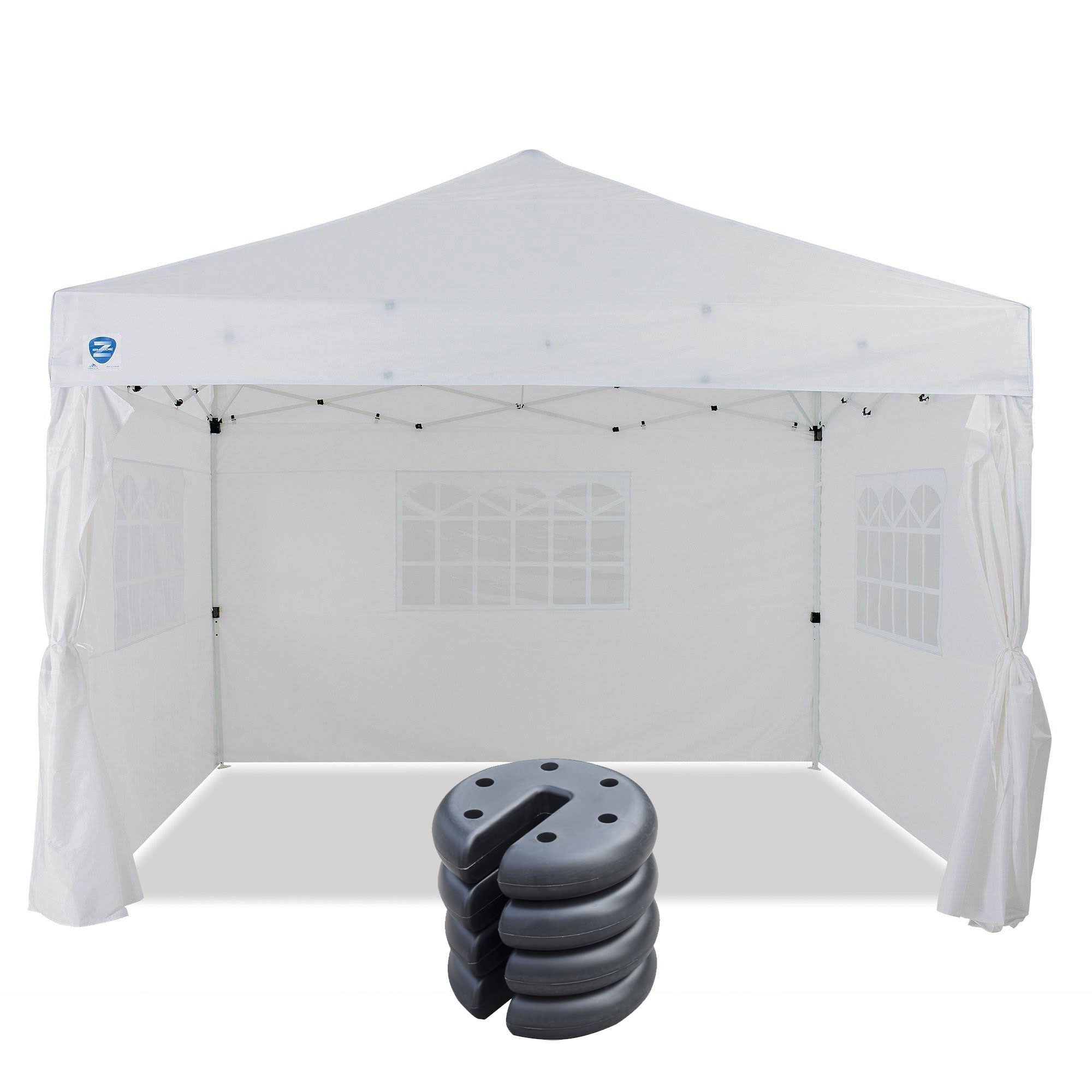 Z-Shade Venture 12 x 10 Foot Pop Up Canopy Tent and 4 Pack of Leg Weights, White