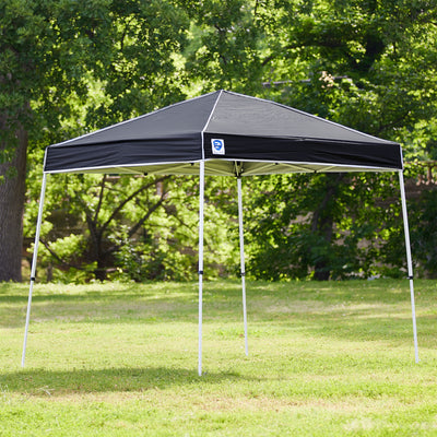 Z-Shade Push Button Angled Leg Tent with a 4 Pack of 5 Pound Leg Weights, Black