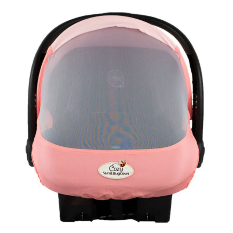 CozyBaby Lightweight Mesh Sun and Bug Infant Carrier Cover, Pink Grapefruit