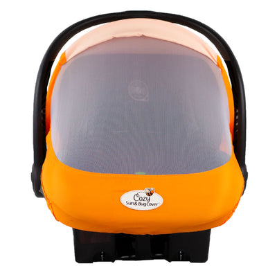 CozyBaby Lightweight Mesh Summer Sun and Bug Infant Carrier Cover, Orange Mango