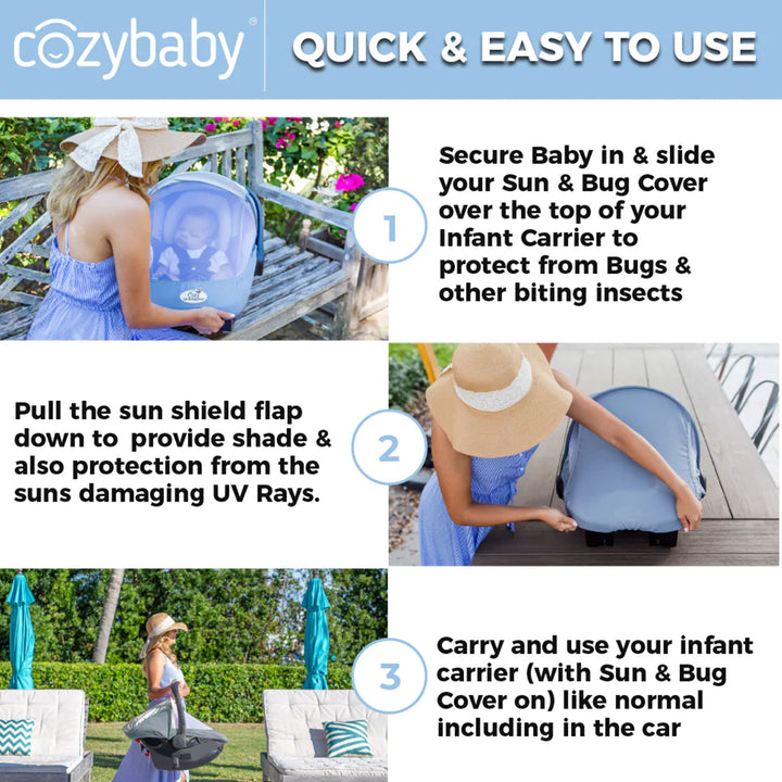 CozyBaby Combo Pack w/Sun & Bug Cover & Lightweight Summer Cozy Cover (Open Box)