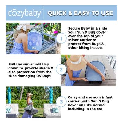 CozyBaby Combo Pack w/ Sun & Bug Cover and Lightweight Summer Cozy Cover (Used)