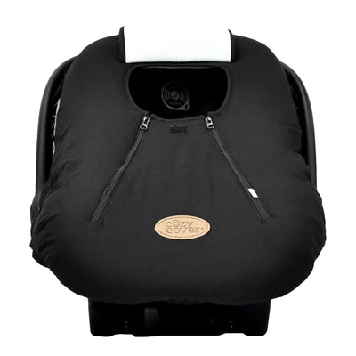 CozyBaby Infant Car Seat Cover w/ Dual Zippers, Elastic Edge, Black (Used) - VMInnovations