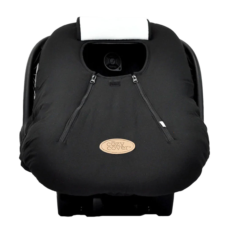 CozyBaby Infant Car Seat Cover w/ Dual Zippers, Elastic Edge, Black (Used)