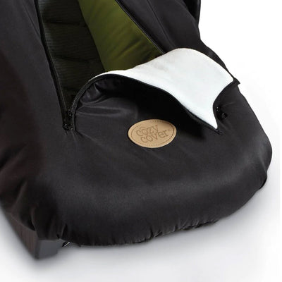 CozyBaby Infant Car Seat Cover w/ Dual Zippers, Elastic Edge, Black (Used) - VMInnovations