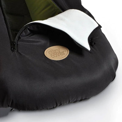 Quilted Infant Car Seat Cover with Dual Zippers and Elastic Edge, Black (Used) - VMInnovations