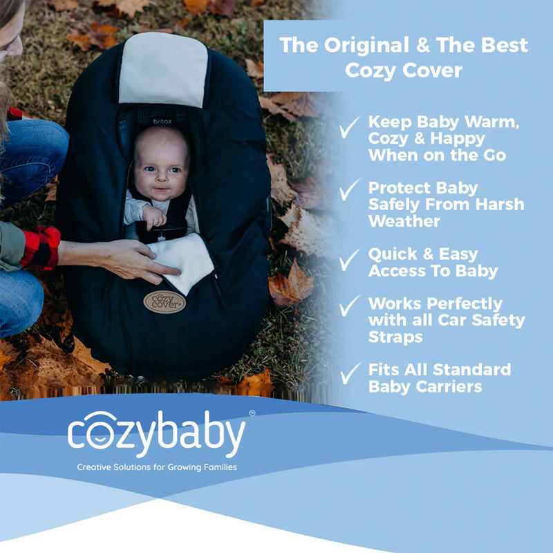 CozyBaby Original Infant Car Seat Cover w/Dual Zippers & Elastic Edge (Open Box)