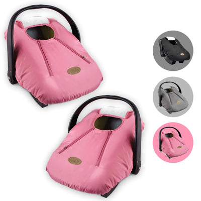 CozyBaby Original Infant Car Seat Cover with Dual Zippers and Elastic Edge, Pink - VMInnovations