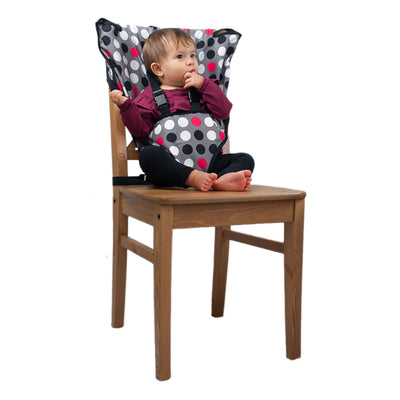 CozyBaby Portable Washable Travel Cloth Easy Seat High Chair, Gray Polka Dot - VMInnovations