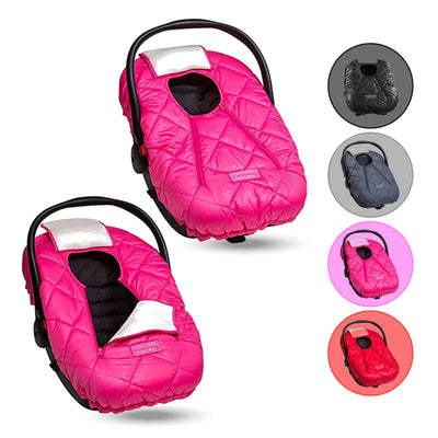 CozyBaby Premium Infant Car Seat Cover with Dual Zippers & Elastic Edge, Pink