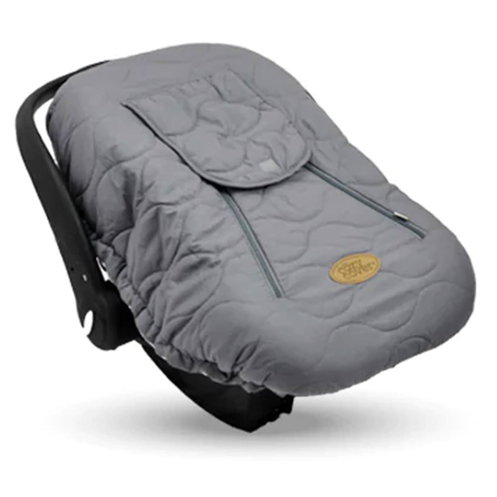 CozyBaby Quilted Infant Car Seat Cover with Dual Zippers and Elastic Edge, Gray - VMInnovations