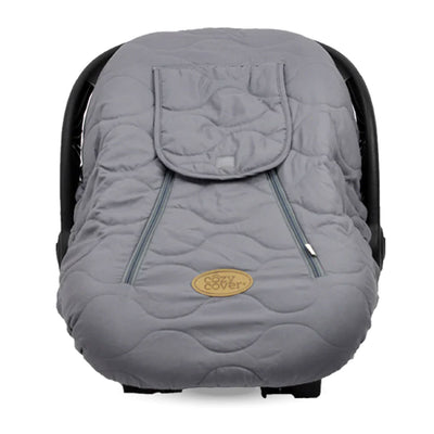CozyBaby Quilted Infant Car Seat Cover with Dual Zippers and Elastic Edge, Gray - VMInnovations